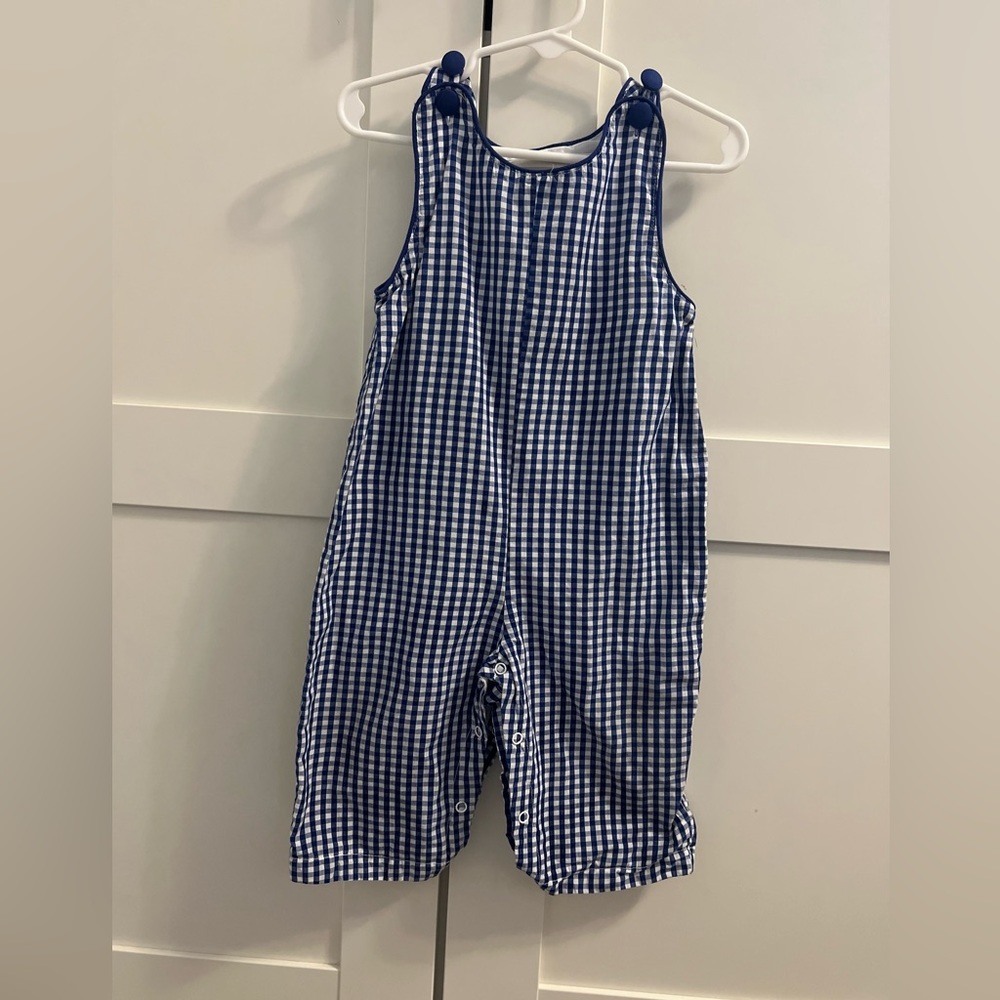 Blue plaid boys, Jon Jon jumper from Zulily